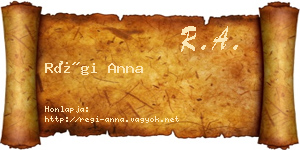 Régi Anna névjegykártya