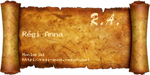 Régi Anna névjegykártya