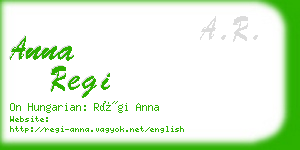 anna regi business card